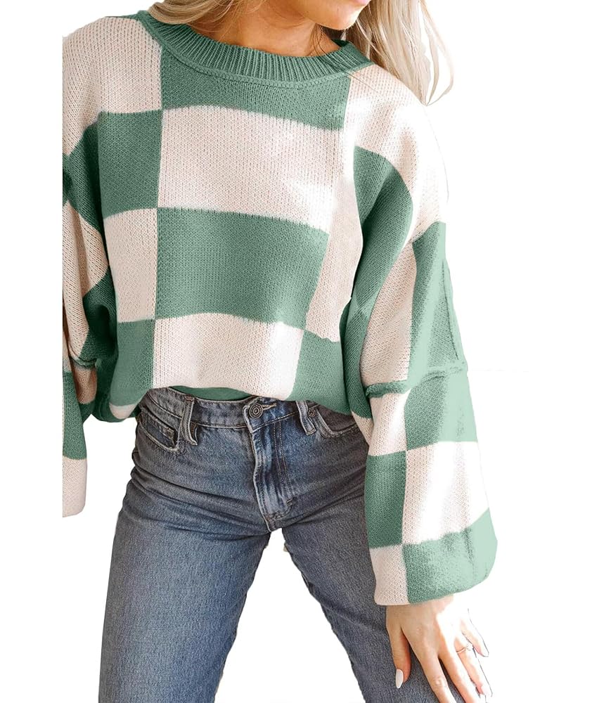 Liantty Women's Casual Crew-Neck Long Sleeve Sweater